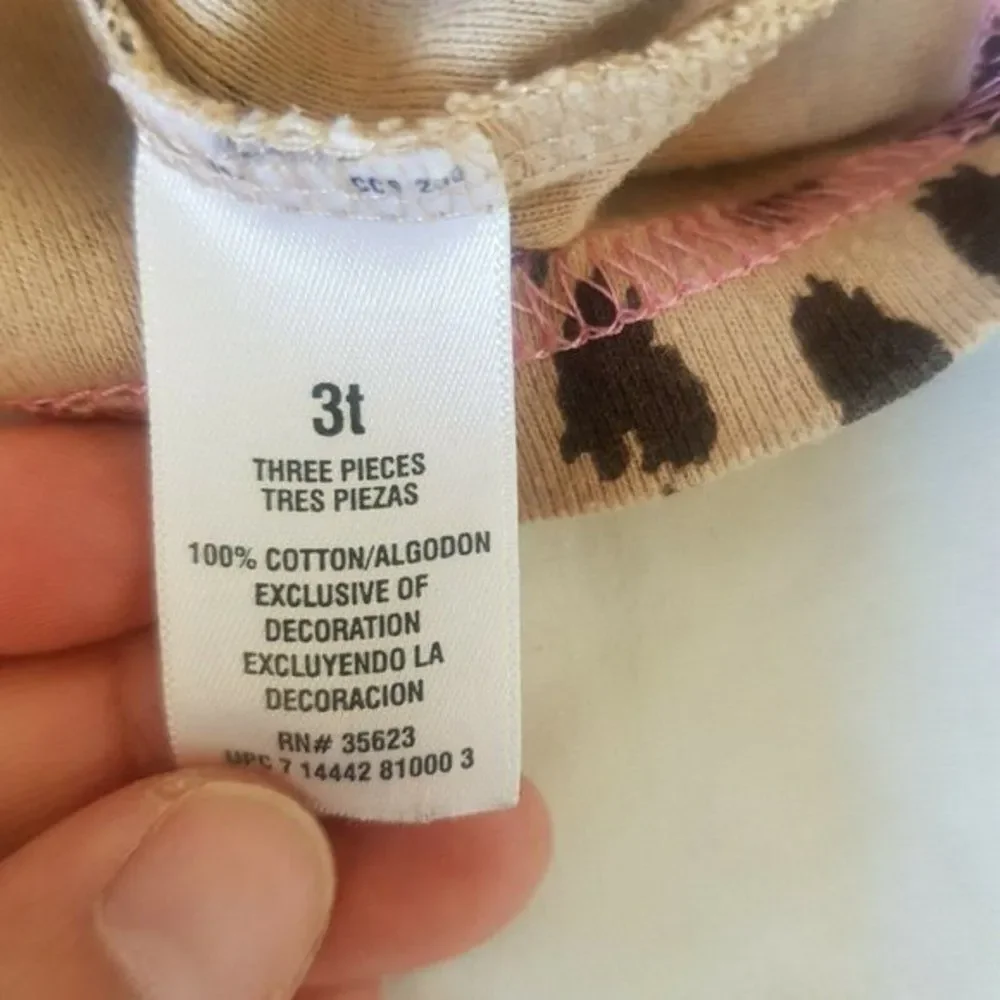 Carters Long Sleeve Top Blouse  Animal Print  Pink Brown Size 3 Toddler Girls